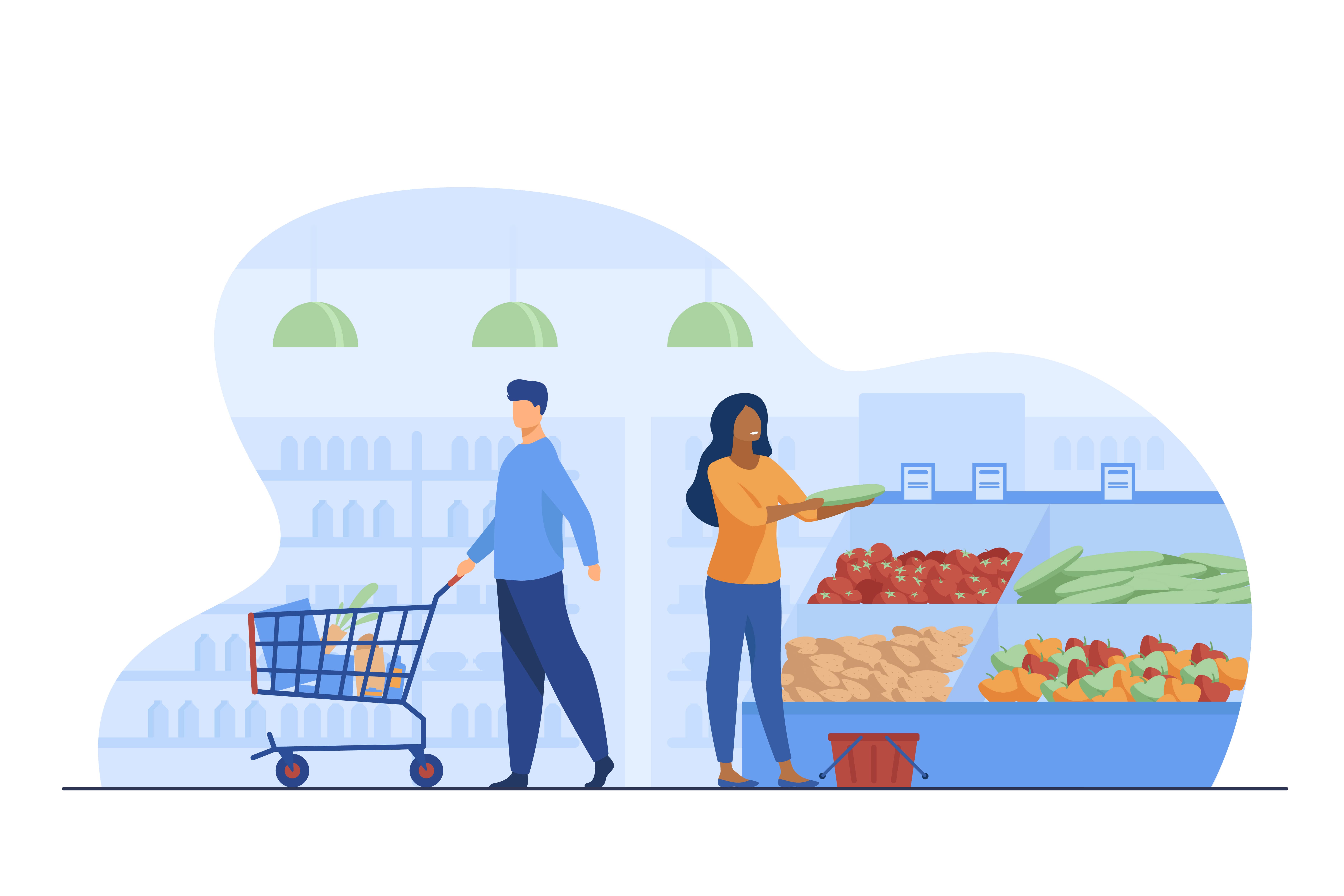 Illustration of a grocery delivery software solution by Shopurgrocery.